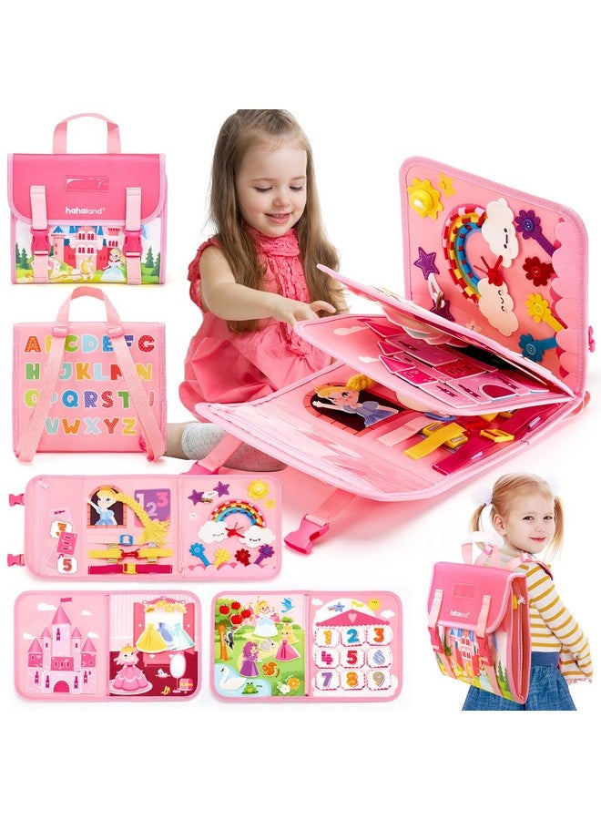 hahaland hahaland Montessori Toys for Ages 2-4, Busy Board 1-4 Year Old Girl Birthday Gift 17 in 1 Preschool Learning Activities with 12 Life Skill, Number,Shape,Dressup,Animal,Figures,Baby Girl Easter Gifts  - Image 1