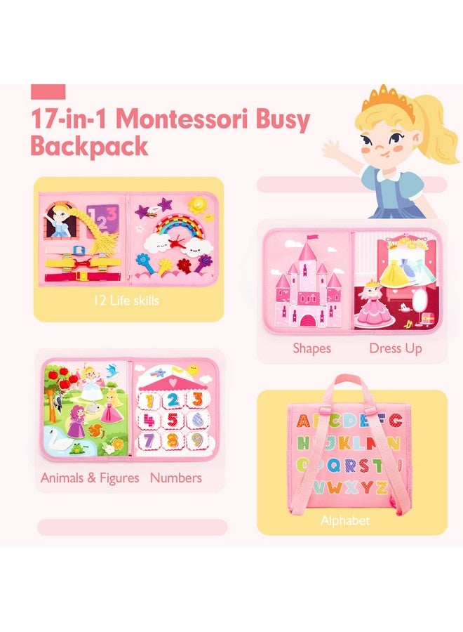 hahaland hahaland Montessori Toys for Ages 2-4, Busy Board 1-4 Year Old Girl Birthday Gift 17 in 1 Preschool Learning Activities with 12 Life Skill, Number,Shape,Dressup,Animal,Figures,Baby Girl Easter Gifts  - Image 2