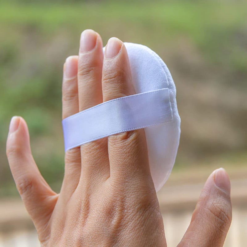 erioctry Green Plastic Empty Portable Baby Skin Care AfterBath Powder Puff Talcum Powder Case Container Dispensor Makeup Loose Powder Box Holder Bottle Container Travel Kit with Powder Puff and Sifter - Image 3