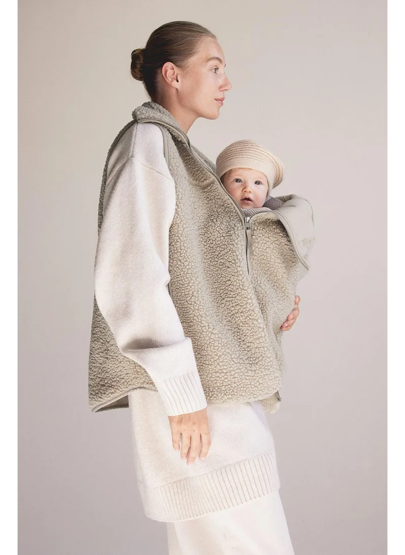 H&M MAMA Before & After Babywearing teddy gilet