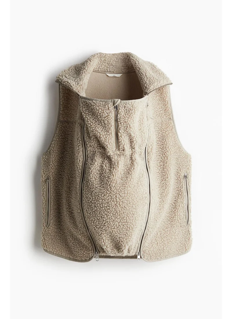 H&M MAMA Before & After Babywearing teddy gilet