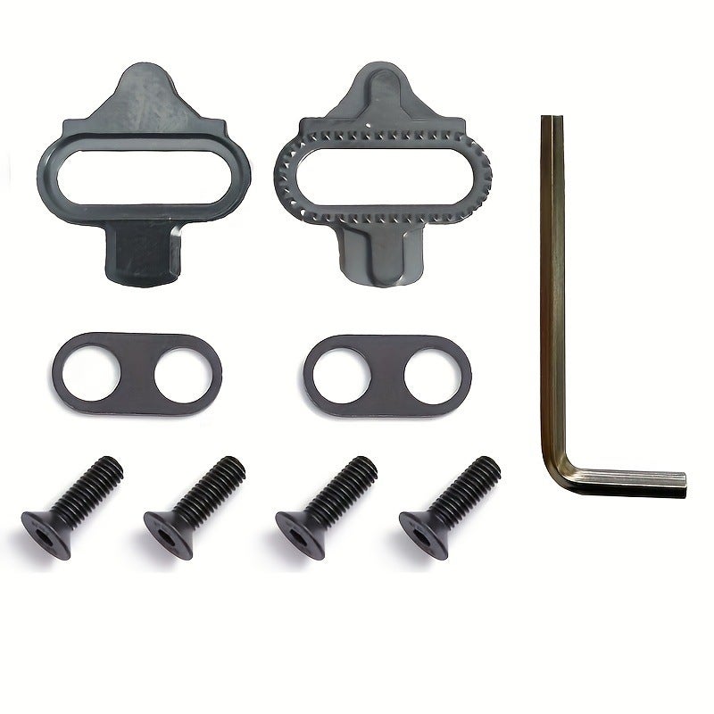 Generic Mountain Bike Shoes SPD Compatible Cleat Set X lock plate [black screw black gasket]]