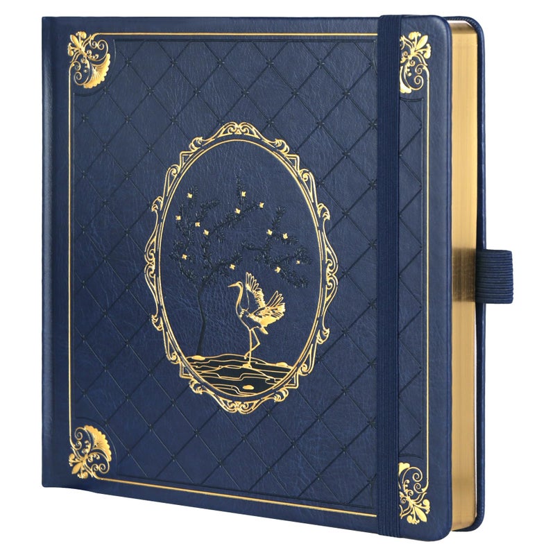 TIEFOSSI Dotted Journal Notebook, Dot Grid Notebook for Women Men, Hardcover PU Leather Journal, 160 GSM Thick Paper, 160 Numbered Pages with Gold Edges, 8 x 8 Square Diary - Image 1