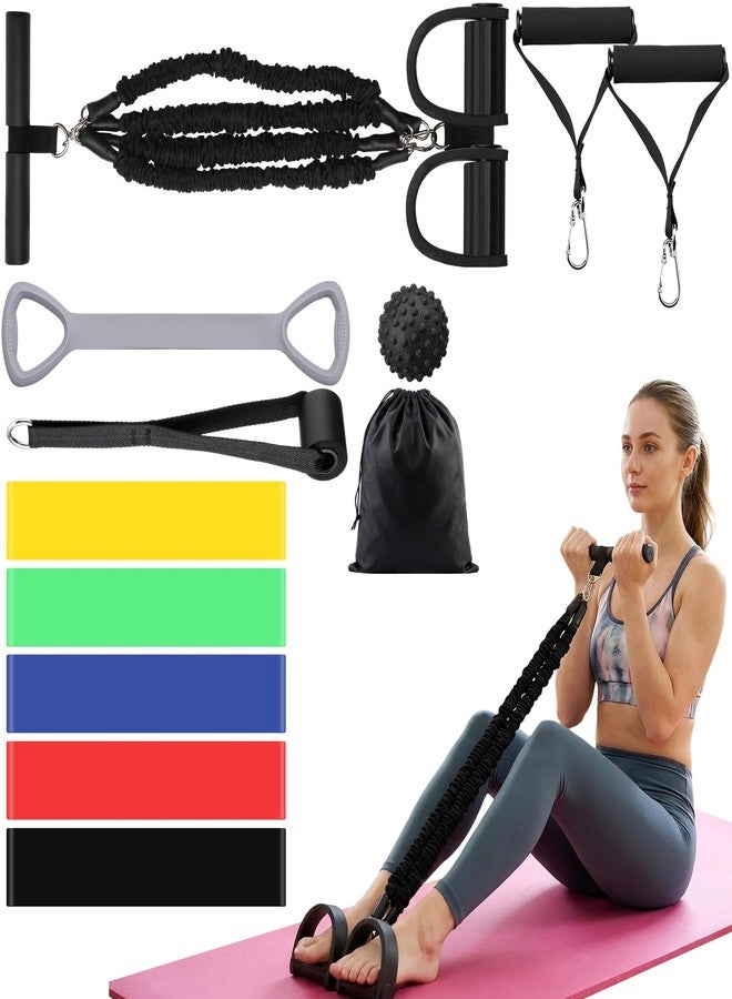 Arrowbash Pedal Resistance Band Set, 4-Tube Adjustable Elastic Bands, Foot Pedal Ankle Puller for Legs Glutes Training, Home Fitness Strength Training for Men Women with 6 Pcs Exercise Bands - Image 1