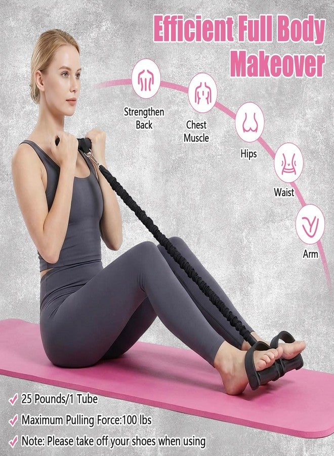 Arrowbash Pedal Resistance Band Set, 4-Tube Adjustable Elastic Bands, Foot Pedal Ankle Puller for Legs Glutes Training, Home Fitness Strength Training for Men Women with 6 Pcs Exercise Bands - Image 3
