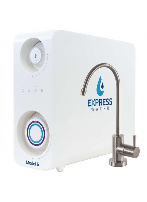 Express Water 600 GPD Tankless Reverse Osmosis System - 2:1 Pure to Drain Reverse Osmosis Water Filter System, Easy Install, Quick Twist Filters RO Water System - RO System Under Sink, Brushed Nickel