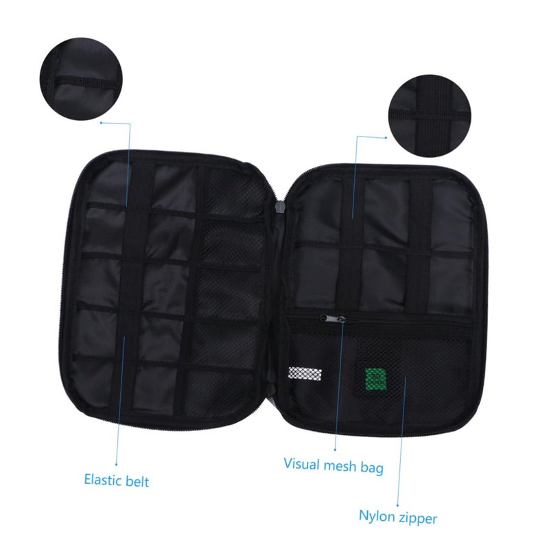 Portable Travel Organizer Pouch For Charger Cable Earphone Storage Blue - Image 3