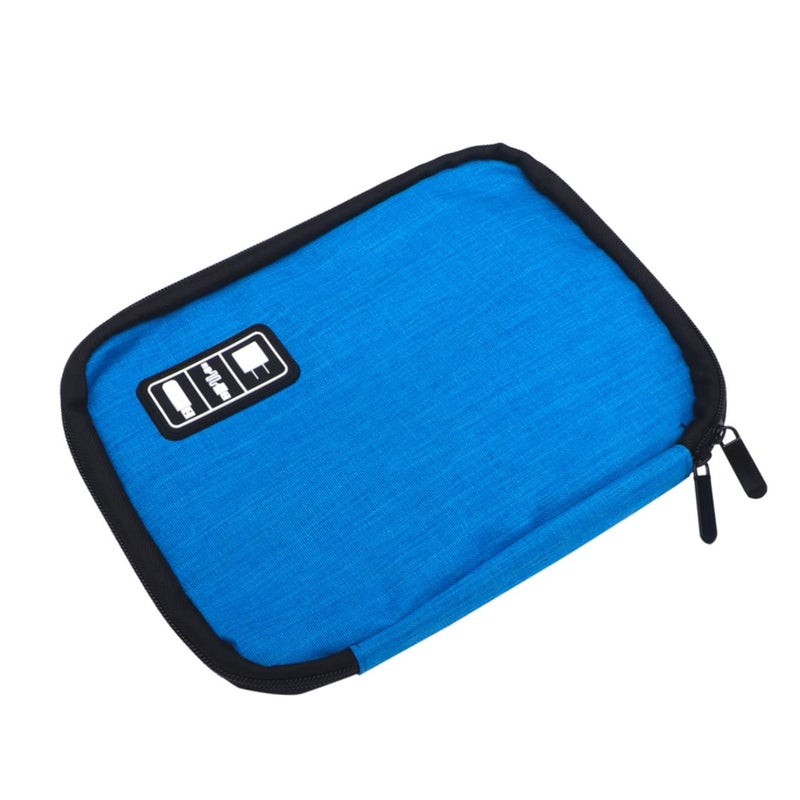 Portable Travel Organizer Pouch For Charger Cable Earphone Storage Blue - Image 2