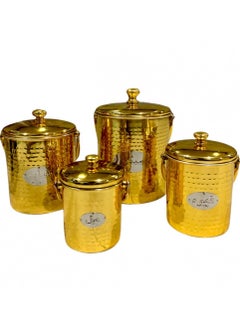 Stainless Steel Set of 4 Air Tight Gold Plated Food Canister & Container 3.5 KG / 2.5 KG / 1.5 KG/ 1 KG - pzsku/Z4E59578623B3CBC09AEAZ/45/_/1672846962/7c7b74f1-2194-482e-bc96-1c66e5563294