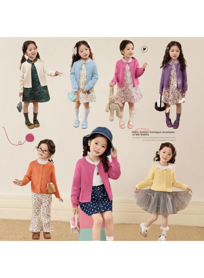 Luson Little O Baby Girl Toddler Cotton Knit Cardigan Baby Sweater Autumn New Versatile Jacket - Image 3
