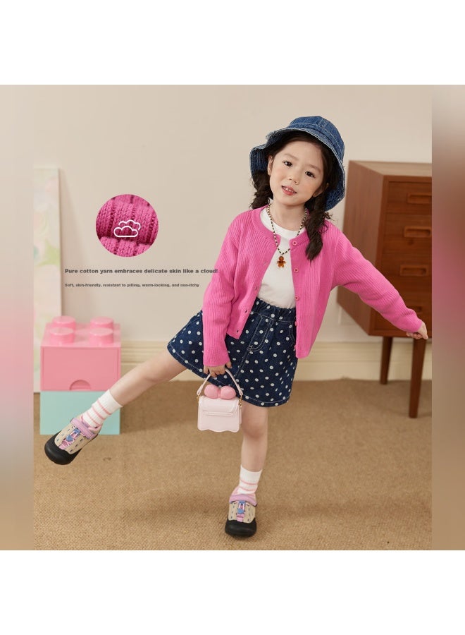Luson Little O Baby Girl Toddler Cotton Knit Cardigan Baby Sweater Autumn New Versatile Jacket - Image 2