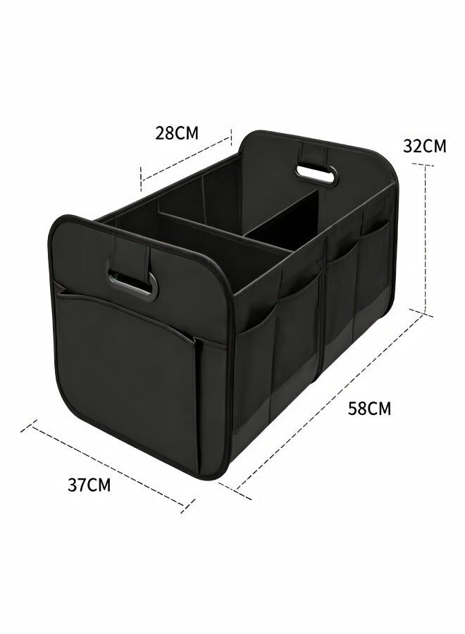 MATVHRUI Car Trunk Organizer Foldable Storage Box, Large Capacity 600D Oxford Boot Organizer with 3 Compartments and Side Pockets for SUV, Sedan, Van and Truck - Image 2