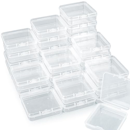 RAINFLOW 30PCS Bead Organizer Box Small Plastic Storage Containers Rectangle Mini Clear Boxes with Lid for Diamond Painting Art Accessories Diamond Art Beads DIY Jewelry Nail197inch - Image 1