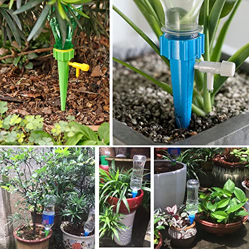 MANGOIT Self Plant Watering Spikes 12 Pack Auto Drippers Irrigation Devices Vacation Automatic Plants Water System with Adjustable Control Valve Switch Design for Houseplant, Gardenplant, Officeplant - Image 5