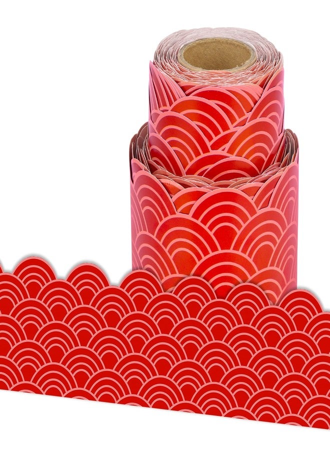 Lucleag 36 Ft Chinese New Year Bulletin Board Border Roll, Red 2026 Year of Horse Chinese New Year Board Border Trim for Lunar New Year School Classroom Office Bulletin Boards Decorations - Image 1