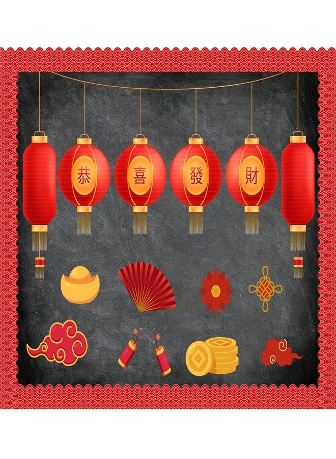 Lucleag 36 Ft Chinese New Year Bulletin Board Border Roll, Red 2026 Year of Horse Chinese New Year Board Border Trim for Lunar New Year School Classroom Office Bulletin Boards Decorations - Image 4