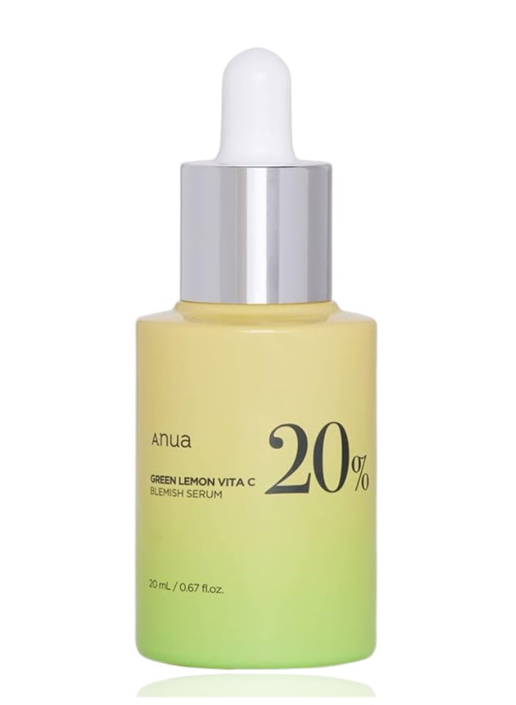 Anua Green Lemon Vitamin C Serum 20ml with Vitamin E, Hyaluronic Acid & Ferulic Acid for Brightening, Hydration & Glow Care 20mlml - Image 1