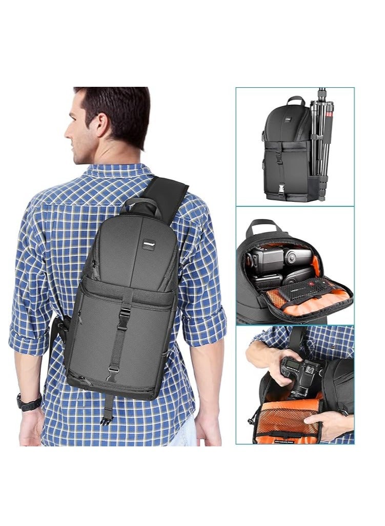 Neewer Professional Camera Sling Backpack for Nikon Canon Sony and Other DSLR and Lens, Tripod, Other Accessories, Waterproof and Anti-Tear Bag with Padded Partitions - Image 4