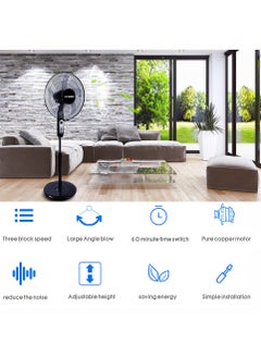 Stargold Pedestal Fan Oscillating 60W Electric Stand Fan 3 Speed Quite Cooling Fan For Indoor And Outdoor 16 Inch  - Image 5