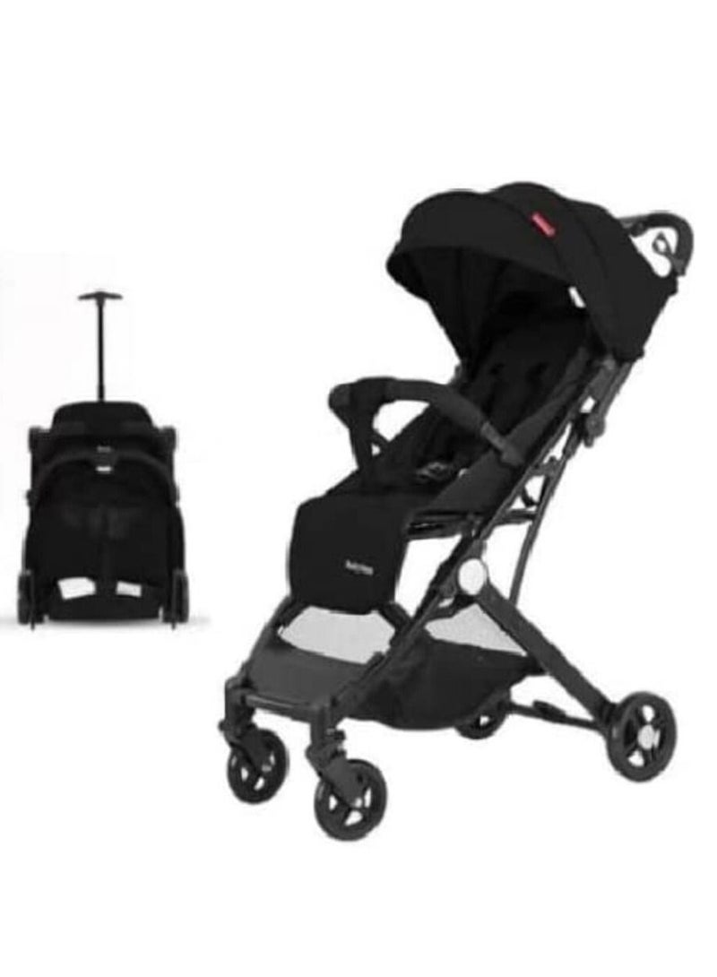 NTECH Lightweight Travel Baby Stroller Compact 4 Wheels Air Travel One-Hand Foldable Push chair With Adjustable Reclining Seat For Toddler (Black) - Image 1