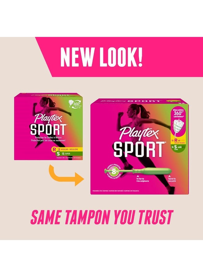 Playtex Sport Tampons Multipack 24ct Regular24ct Super FragranceFree 48ct Tampons Regular and Super Playtex Tampon Multipack Feminine Care with 360 Leak Defense - Image 3