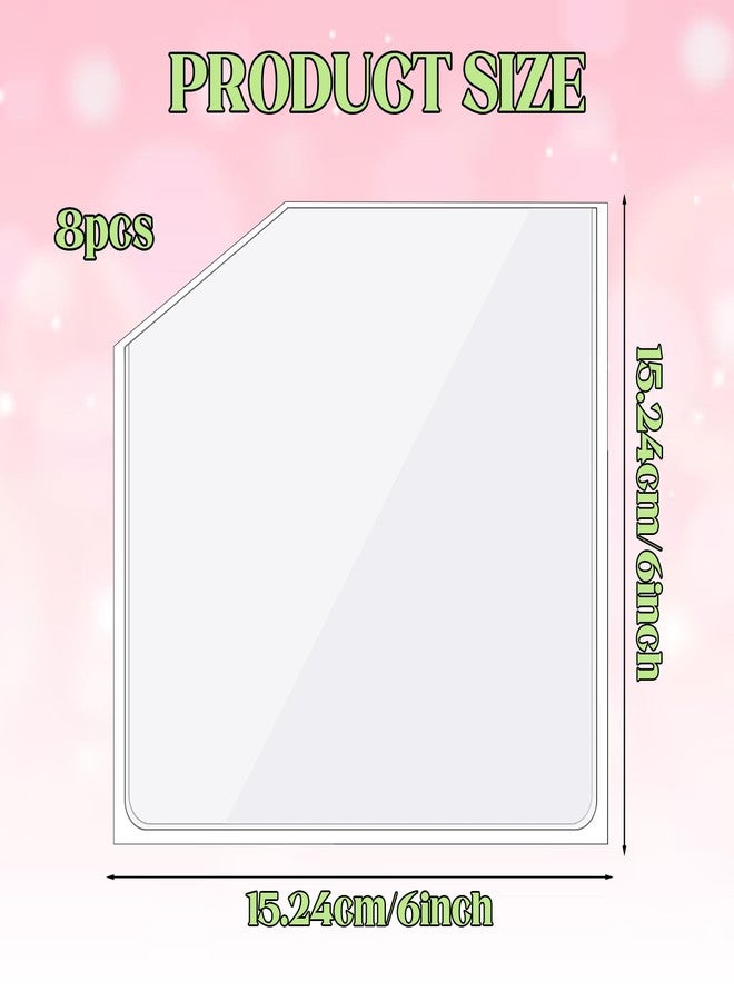 Psyqtsuary 8 Pcs Adhesive Clear Corner Pockets 6 x 6 Inch Sticky Pockets for Planners Self Sticky Pockets Index Card Pockets for Notebooks, Folders, Planner Accessories, Home Office School - Image 2