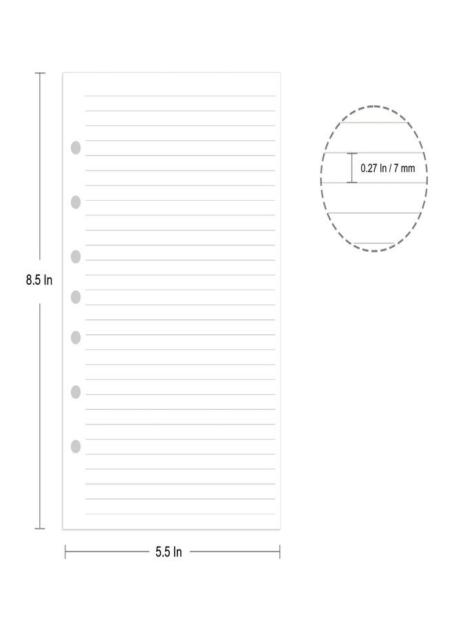 Cheericome 7-Hole Lined Refills Paper, A5 Filler Paper for Planner Inserts, White, Total 100 Sheets/200 Pages, College Ruled, 5.5 X 8.5 Inch - Image 2