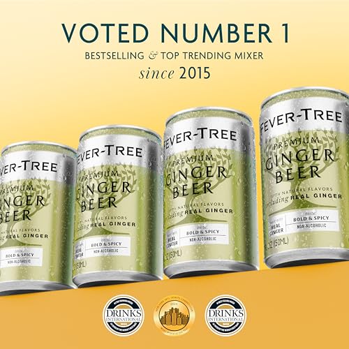 Fever Tree Ginger Beer - Premium Quality Mixer - Refreshing Beverage for Cocktails & Mocktails. Naturally Sourced Ingredients, No Artificial Sweeteners or Colors - 150 ML Cans - Pack of 24 - Image 3