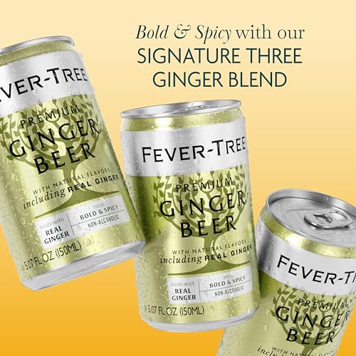 Fever Tree Ginger Beer - Premium Quality Mixer - Refreshing Beverage for Cocktails & Mocktails. Naturally Sourced Ingredients, No Artificial Sweeteners or Colors - 150 ML Cans - Pack of 24 - Image 4