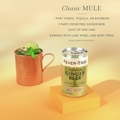 Fever Tree Ginger Beer - Premium Quality Mixer - Refreshing Beverage for Cocktails & Mocktails. Naturally Sourced Ingredients, No Artificial Sweeteners or Colors - 150 ML Cans - Pack of 24 - Image 5