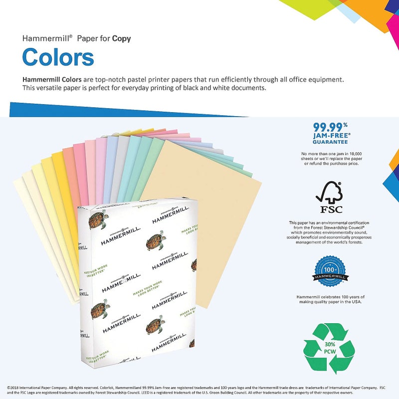 Hammermill Colored Paper, 20 lb Gray Printer Paper, 8.5 x 11-1 Ream (500 Sheets) - Made in the USA, Pastel Paper, 102889R - Image 4