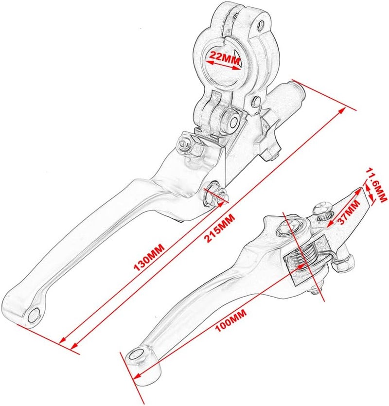 Vepagoo JFG RACING Motorcycle Brake Clutch Lever Set - 7/8'' 22mm Folding Aluminum Alloy - Blue - Image 4