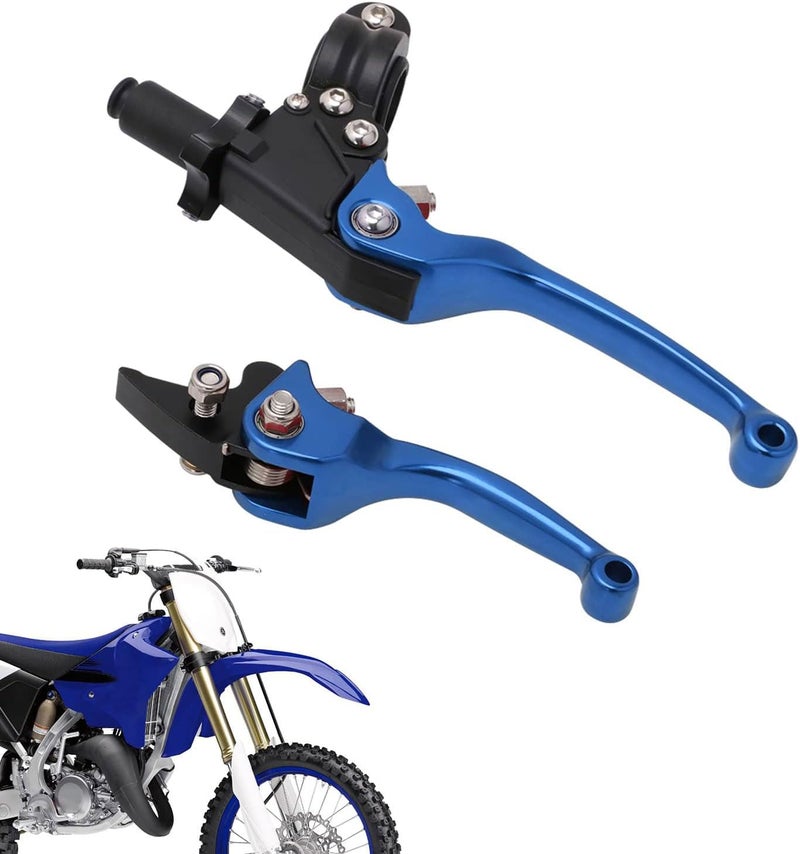 Vepagoo JFG RACING Motorcycle Brake Clutch Lever Set - 7/8'' 22mm Folding Aluminum Alloy - Blue - Image 1