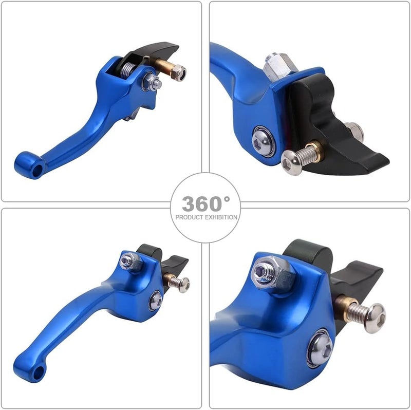 Vepagoo JFG RACING Motorcycle Brake Clutch Lever Set - 7/8'' 22mm Folding Aluminum Alloy - Blue - Image 3
