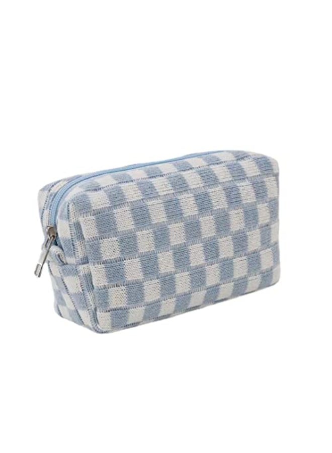 XPONNI Small Cosmetic Bag Cute Makeup Bag Y2k Accessories Aesthetic Make Up Bag Y2k Purse Cosmetic Bag for Purse Blue - Image 1