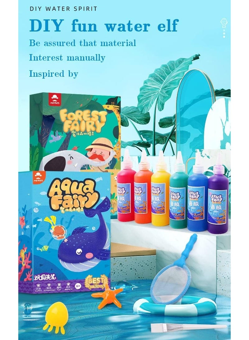 Children's Magic Water Elf Beads Toys Set Magic Water Spirit Water Baby Puzzle Magic DIY Gel Art Craft Handmade Set Water Painting Creative Activities for Children Aged 3+ (Ocean) - Image 4