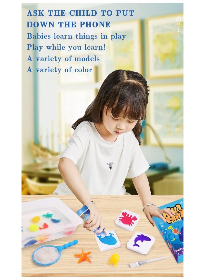 Children's Magic Water Elf Beads Toys Set Magic Water Spirit Water Baby Puzzle Magic DIY Gel Art Craft Handmade Set Water Painting Creative Activities for Children Aged 3+ (Ocean) - Image 3