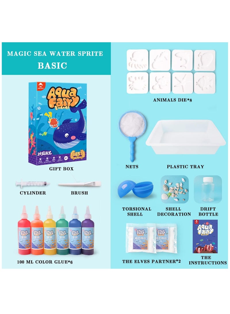 Children's Magic Water Elf Beads Toys Set Magic Water Spirit Water Baby Puzzle Magic DIY Gel Art Craft Handmade Set Water Painting Creative Activities for Children Aged 3+ (Ocean) - Image 2