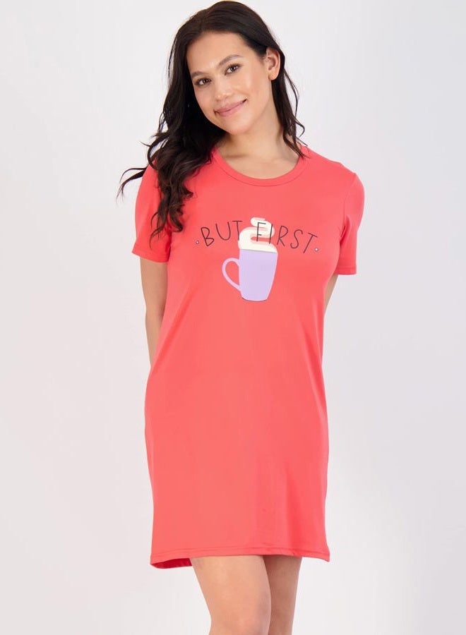 REALESSENTIALS 3 Pack: Womens Short Sleeve Nightshirt Printed Bamboo Nightgowns for Adult Women Soft Nightgown Sleep Shirt Night Shirts Gowns House Dress Sleepwear Pajama PJ Ladies- Set 10, XXL - Image 2