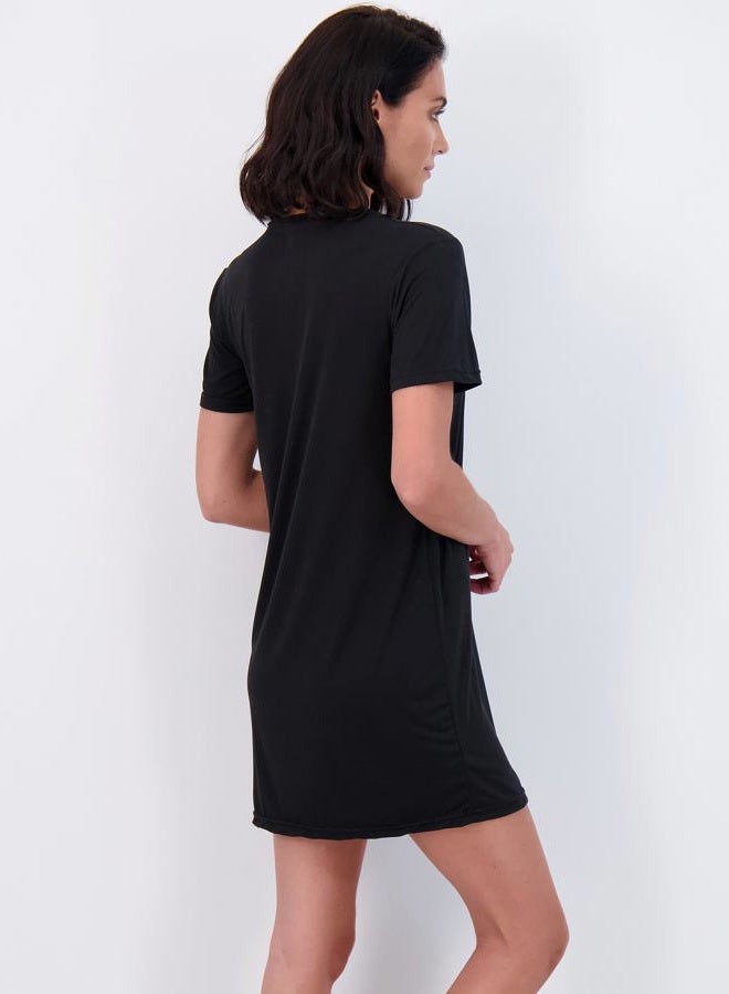 REALESSENTIALS 3 Pack: Womens Short Sleeve Nightshirt Printed Bamboo Nightgowns for Adult Women Soft Nightgown Sleep Shirt Night Shirts Gowns House Dress Sleepwear Pajama PJ Ladies- Set 10, XXL - Image 4