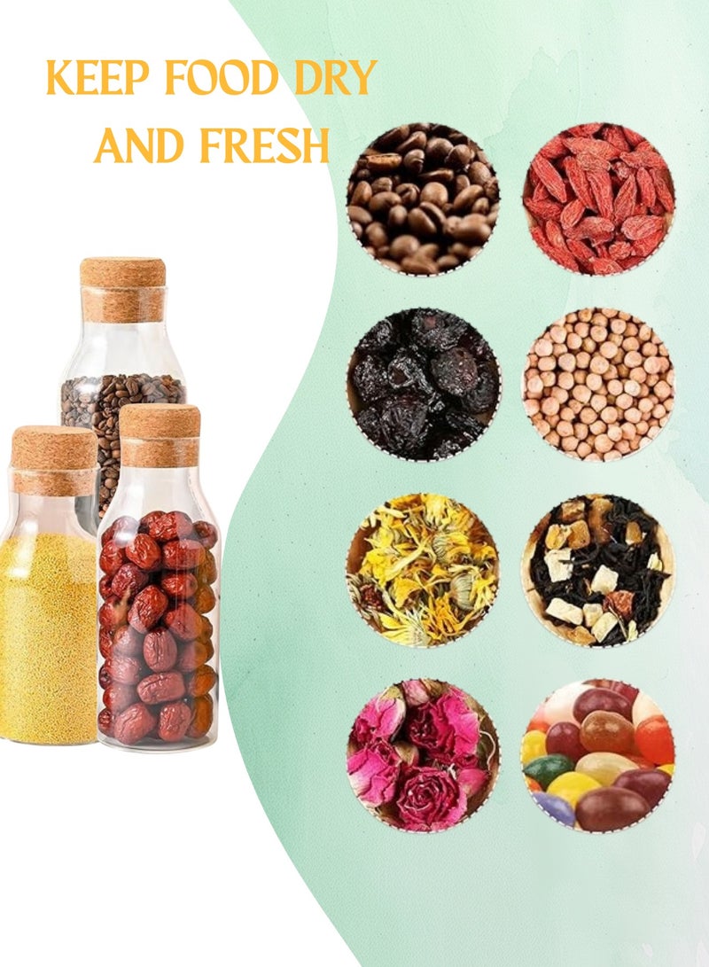 GoldenLike Glass Storage Canister, Food Storage Jar Glass Storage Containers with Cork BPA-Free Nut Storage Tank Airtight Container Kitchen Jars for Cereal Sugar Pasta Coffee Beans, 600ml, 2 Packs - Image 4