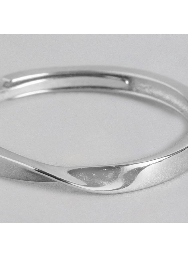 Zavya ZAVYA 925 Sterling Silver Wave | Rhodium Plated Adjustable Ring for Men | Gift for Men and Boys | With Certificate of Authenticity and 925 Hallmark  - Image 5
