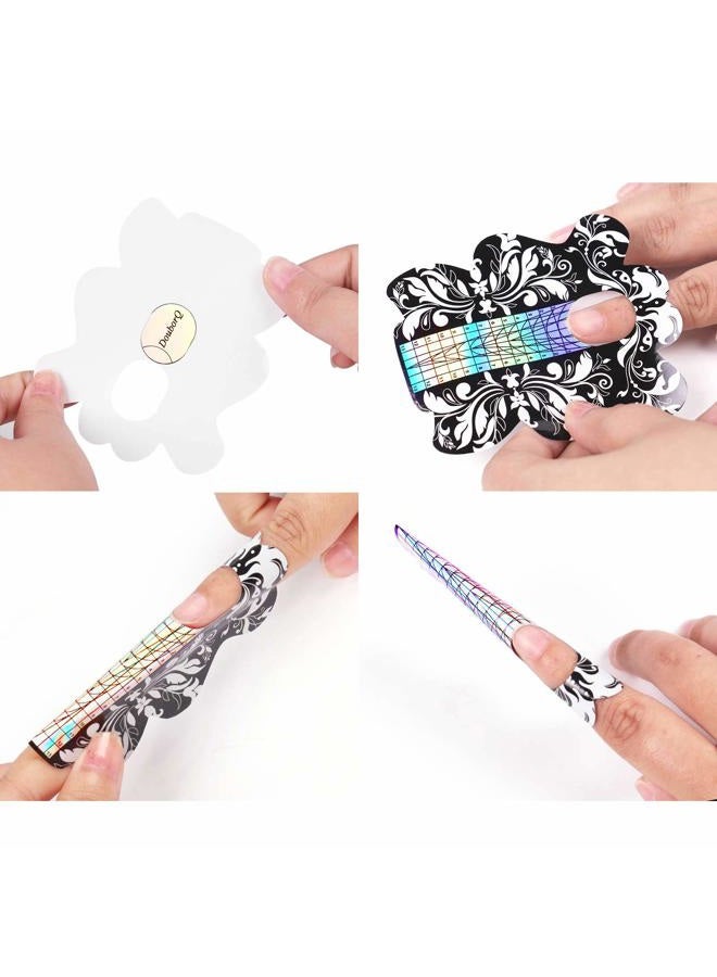DOUBORQ 500PCS Acrylic Nail Forms,Nail Extension Tips,Nail Forms for Acrylic Nails, Acrylic Nail/UV Gel Nail Forms Guide Stickers Nail Art Equipment for Salon (Nail Forms Set) - Image 3