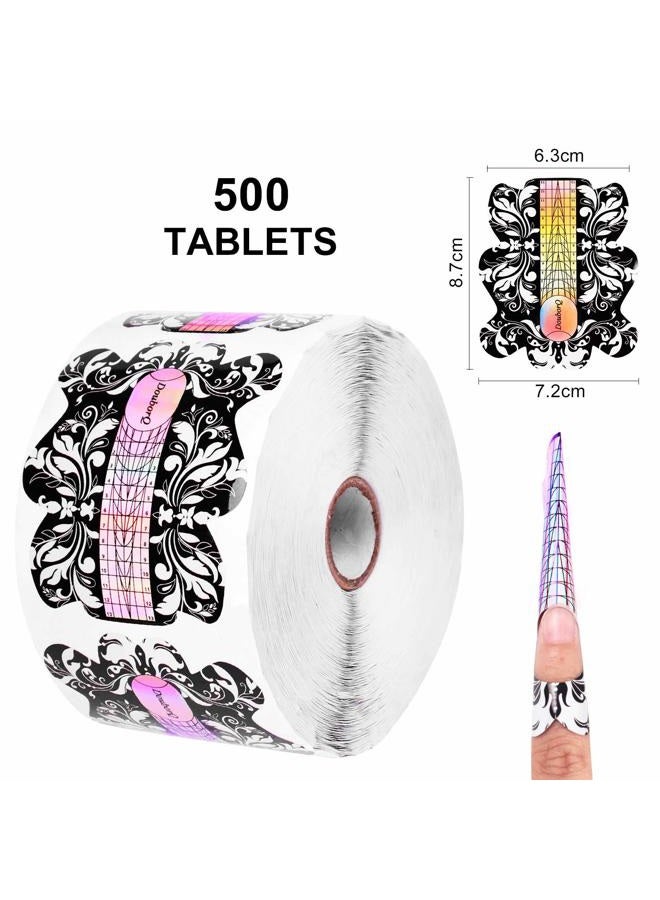 DOUBORQ 500PCS Acrylic Nail Forms,Nail Extension Tips,Nail Forms for Acrylic Nails, Acrylic Nail/UV Gel Nail Forms Guide Stickers Nail Art Equipment for Salon (Nail Forms Set) - Image 5