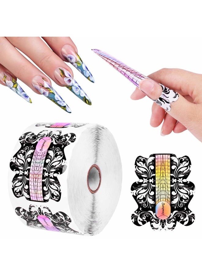 DOUBORQ 500PCS Acrylic Nail Forms,Nail Extension Tips,Nail Forms for Acrylic Nails, Acrylic Nail/UV Gel Nail Forms Guide Stickers Nail Art Equipment for Salon (Nail Forms Set) - Image 2
