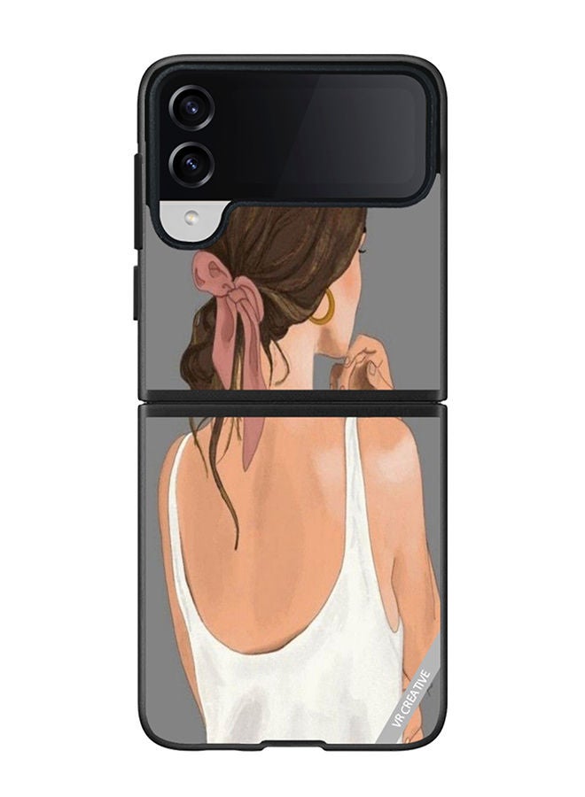 VR CREATIVE Protective Case Cover For Samsung Galaxy Z Flip4 Girl Design Multicolour - Image 1