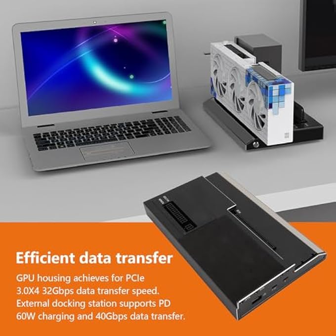 rayihni MINI GPU ENCLOSURE, USB4 40GBPS EXTERNAL GPU DOCK STATION, COMPATIBLE WITH PCIE, WITH TB RJ45 M.2 NVME INTERFACE, FOR LAPTOP GAMING CONSOLES USE - Image 2