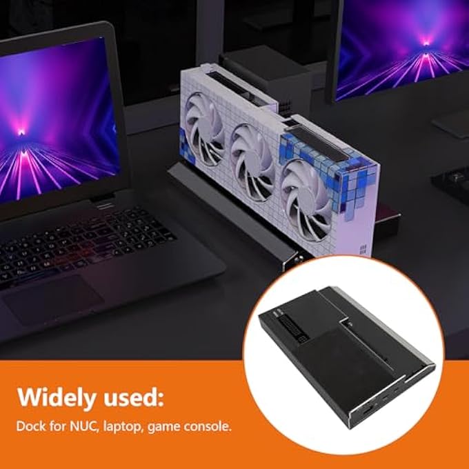rayihni MINI GPU ENCLOSURE, USB4 40GBPS EXTERNAL GPU DOCK STATION, COMPATIBLE WITH PCIE, WITH TB RJ45 M.2 NVME INTERFACE, FOR LAPTOP GAMING CONSOLES USE - Image 3
