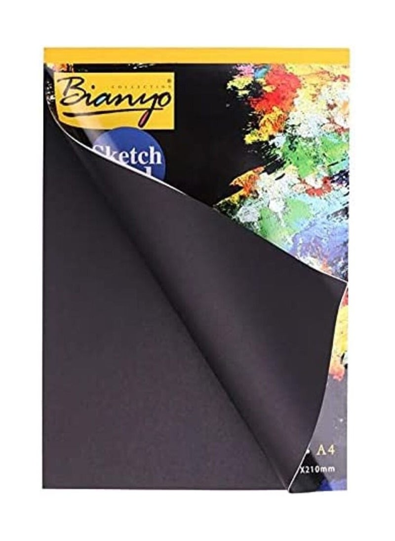 Bianyo - A4 BLACK SKETCH BOOK DIARY FOR DRAWING 25 Sheet - Image 1