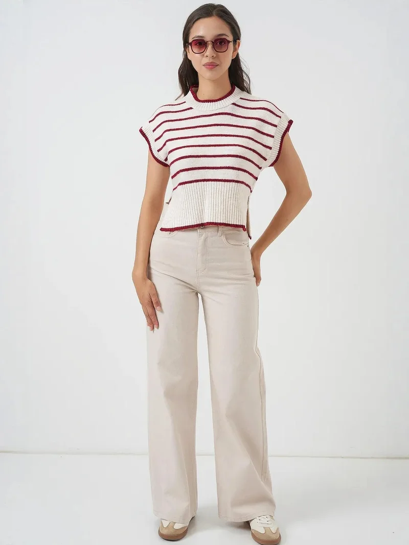 BIG DART BDART Striped Knit Sweater Vest